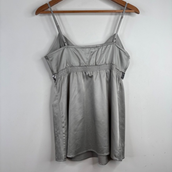 VTG Y2K Express Babydoll Tank M Silver Sequin 90s Fairy Whimsigoth New Years - Picture 3 of 8